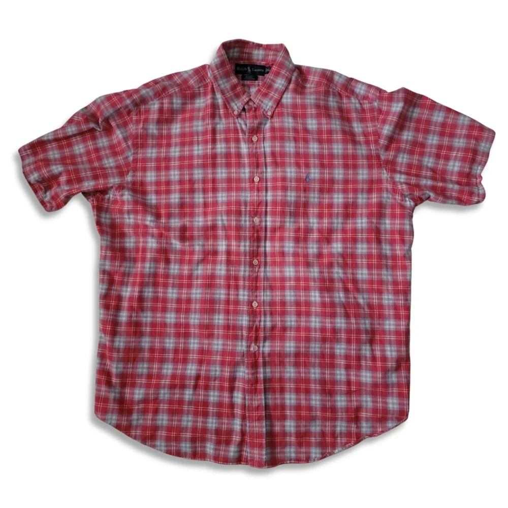 Ralph Lauren Men's XL Red Multicolor Plaid Short Sleeve Button Down Shirt - Picture 2 of 4